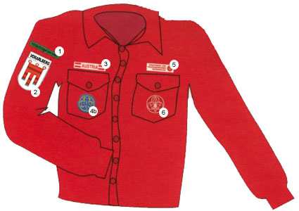Uniform mit WAGGGS-Abzeichen